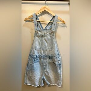 Old Navy Light Wash Denim Short Overalls